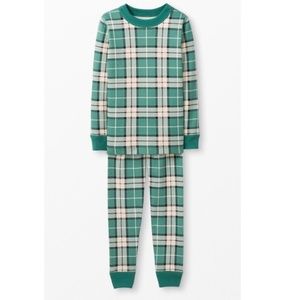 Hanna Andersson Holiday Pajamas Set Harvest Plaid Green Organic Flannel